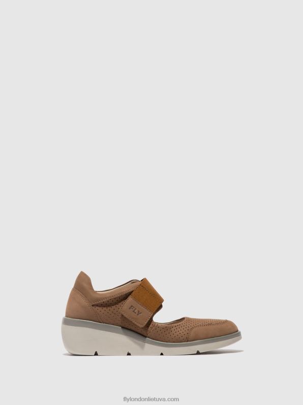velcro batai naje583 moterys Fly London 4H288623 smėlis
