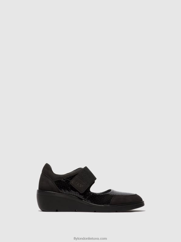 velcro batai naje583 moterys Fly London 4H288624 juodas