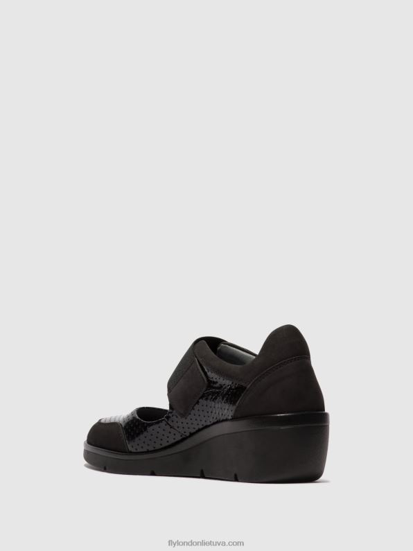 velcro batai naje583 moterys Fly London 4H288624 juodas