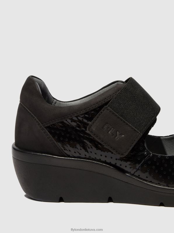 velcro batai naje583 moterys Fly London 4H288624 juodas