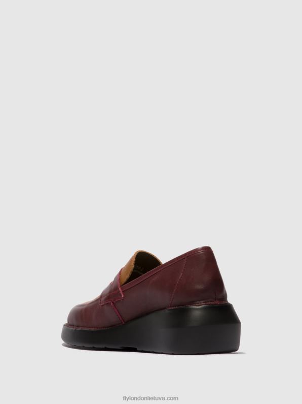 loafers batai blar513 moterys Fly London 4H288677 bordo/cuoio