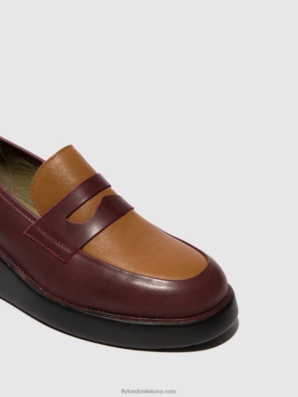 loafers batai blar513 moterys Fly London 4H288677 bordo/cuoio
