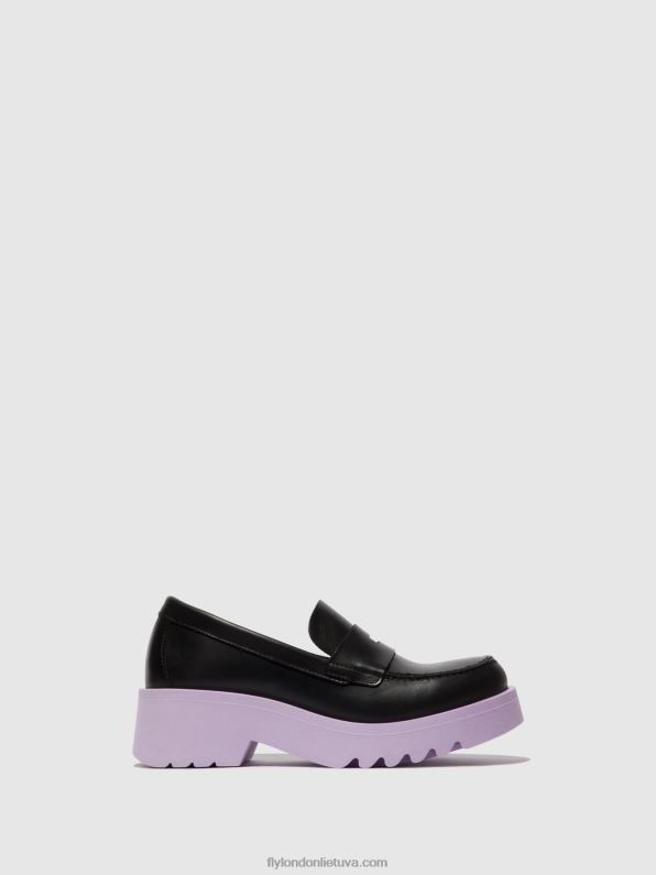 loafers batai moat948 moterys Fly London 4H288651 juodas (violetinis padas)