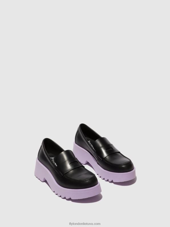 loafers batai moat948 moterys Fly London 4H288651 juodas (violetinis padas)