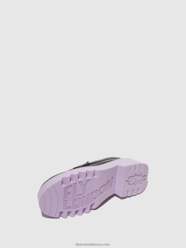 loafers batai moat948 moterys Fly London 4H288651 juodas (violetinis padas)