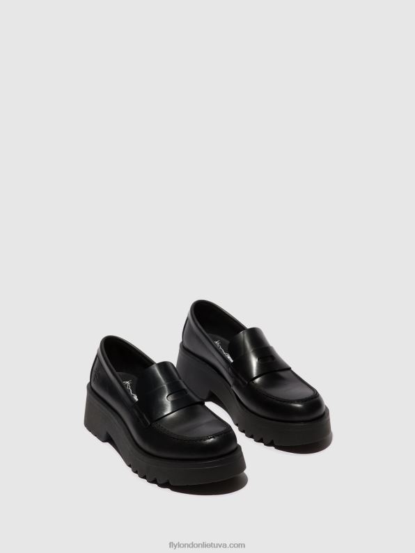 loafers batai moat948 moterys Fly London 4H288653 juoda (juodas padas)