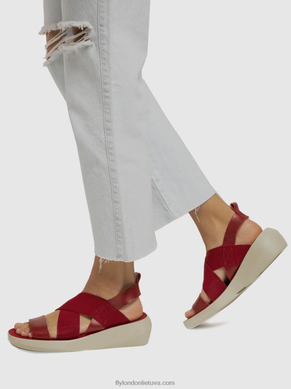 crossover sandalai baji848 moterys Fly London 4H288591 raudona