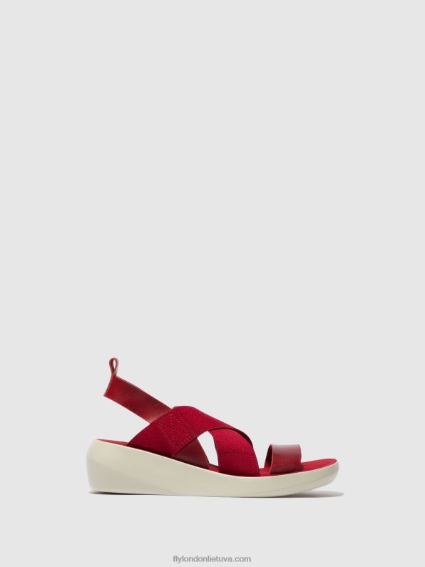 crossover sandalai baji848 moterys Fly London 4H288591 raudona