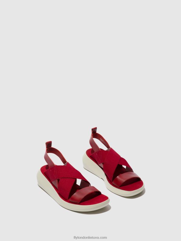 crossover sandalai baji848 moterys Fly London 4H288591 raudona