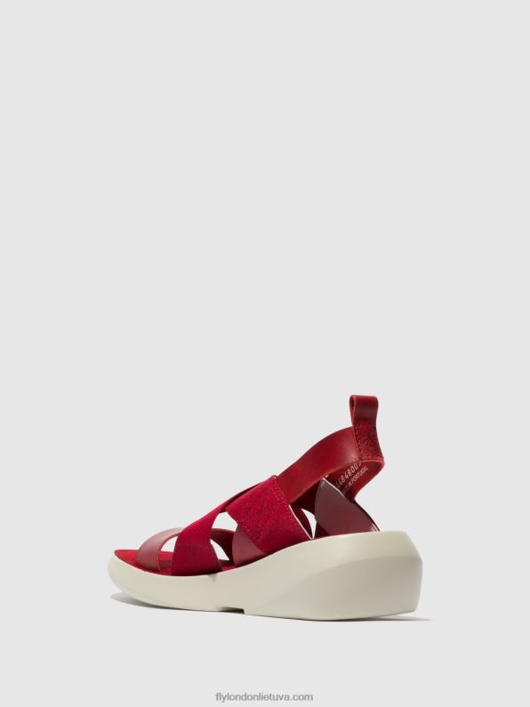 crossover sandalai baji848 moterys Fly London 4H288591 raudona