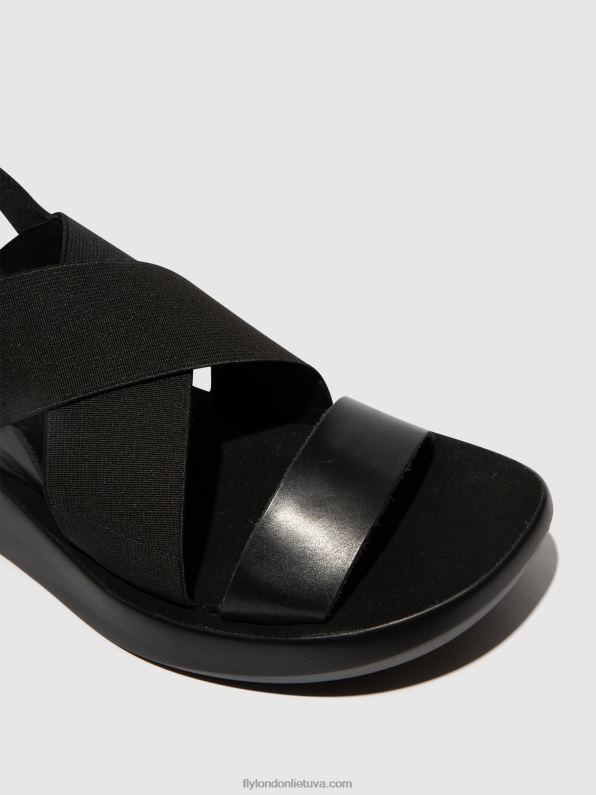 crossover sandalai baji848 moterys Fly London 4H288593 juodas
