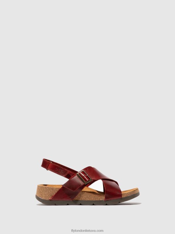 crossover sandalai chlo852 moterys Fly London 4H288589 raudona