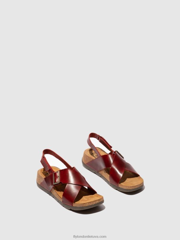 crossover sandalai chlo852 moterys Fly London 4H288589 raudona
