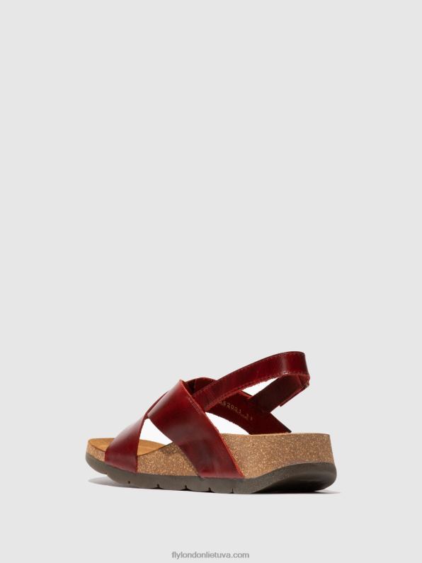 crossover sandalai chlo852 moterys Fly London 4H288589 raudona