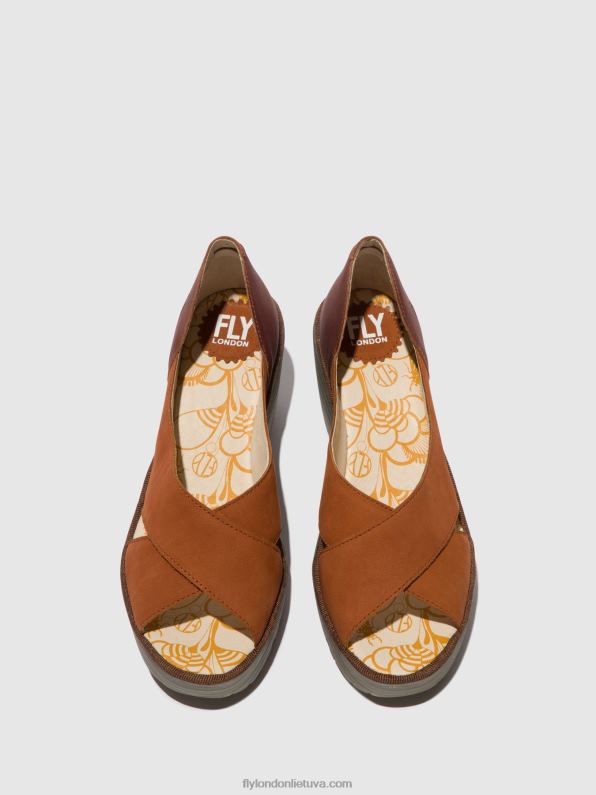 crossover sandalai yoma307 moterys Fly London 4H288484 įdegis/varis