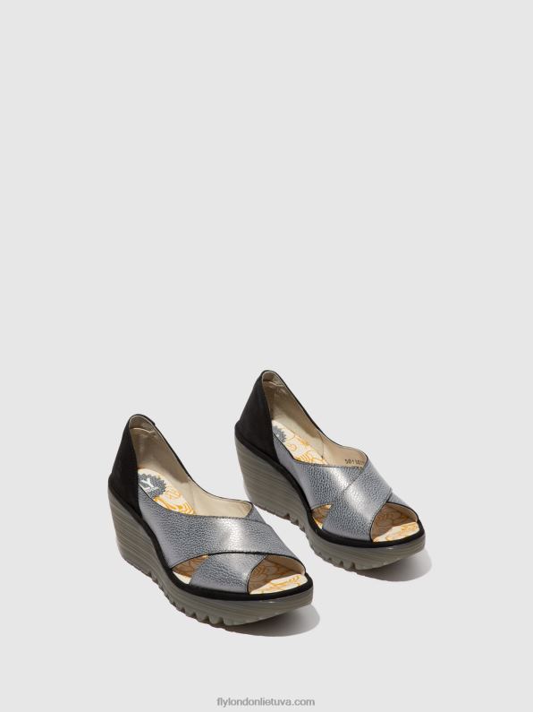 crossover sandalai yoma307 moterys Fly London 4H288560 pilka/juoda