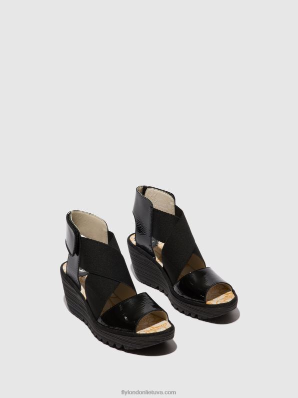 crossover sandalai yuba385 moterys Fly London 4H288390 liukso juoda