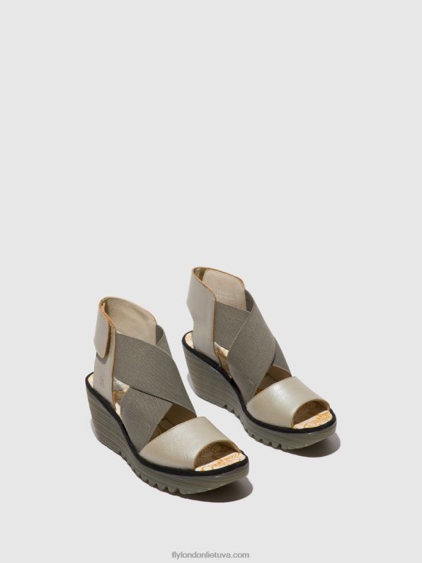 crossover sandalai yuba385 moterys Fly London 4H288477 sidabras
