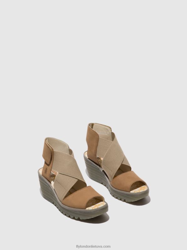 crossover sandalai yuba385 moterys Fly London 4H288487 smėlis