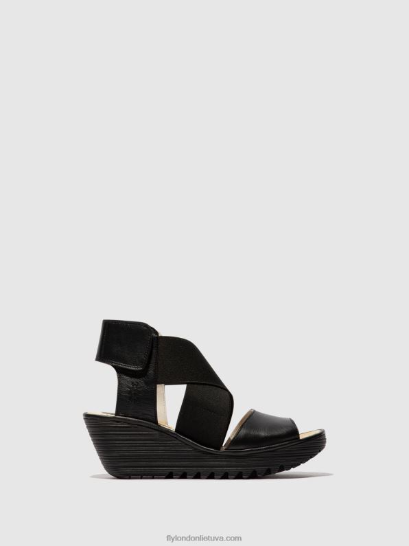crossover sandalai yuba385 moterys Fly London 4H288561 juodas