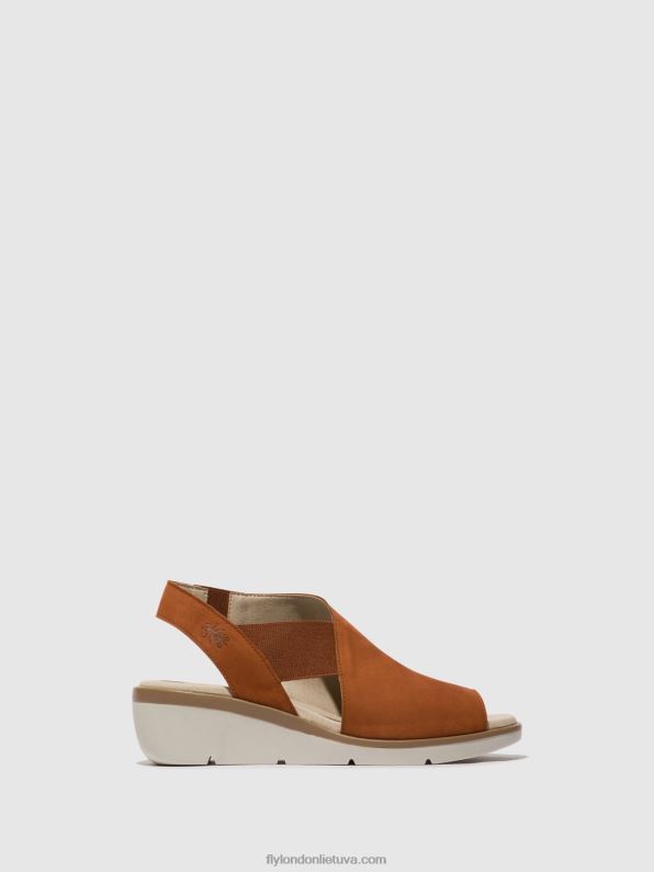 elastiniai sandalai nily940 moterys Fly London 4H288475 įdegis