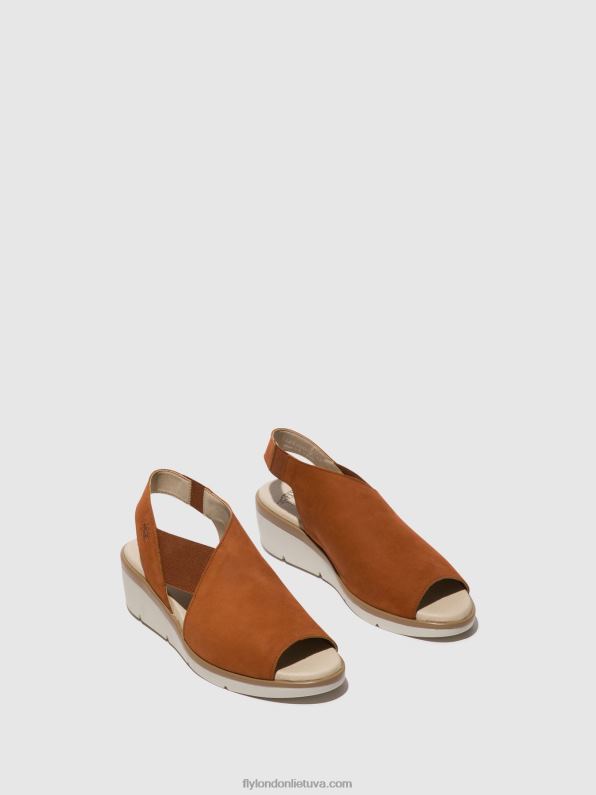 elastiniai sandalai nily940 moterys Fly London 4H288475 įdegis