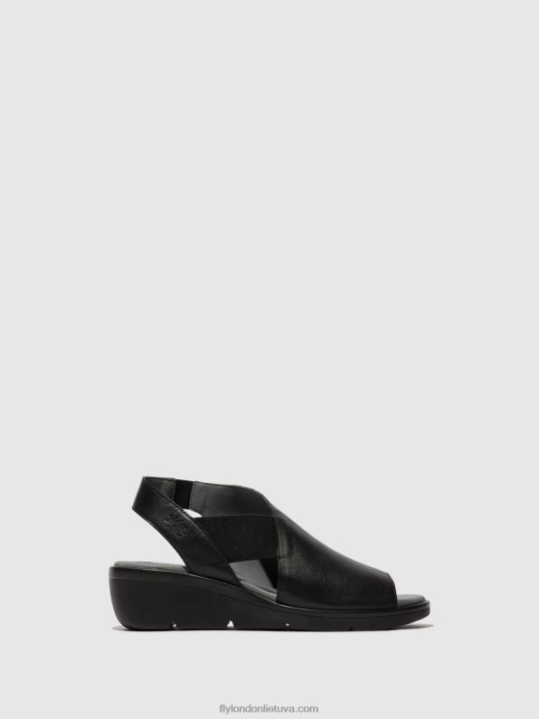elastiniai sandalai nily940 moterys Fly London 4H288482 juodas