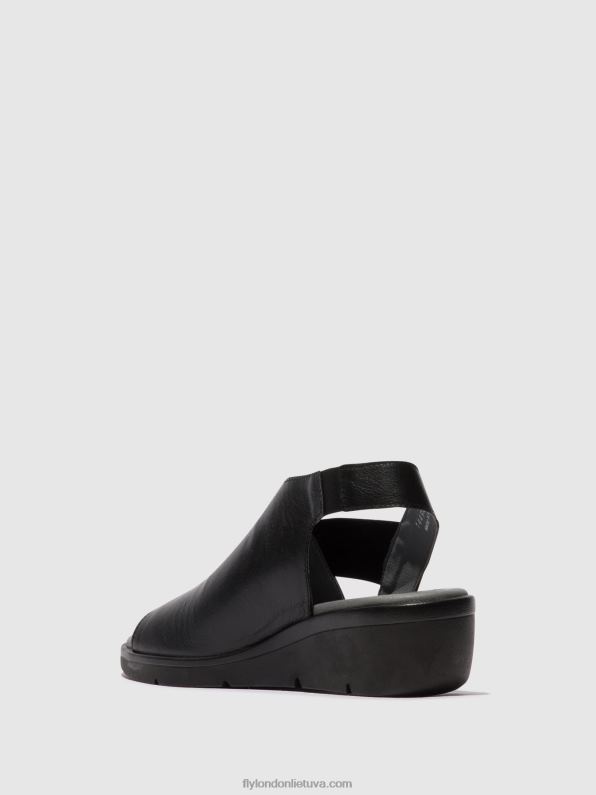 elastiniai sandalai nily940 moterys Fly London 4H288482 juodas