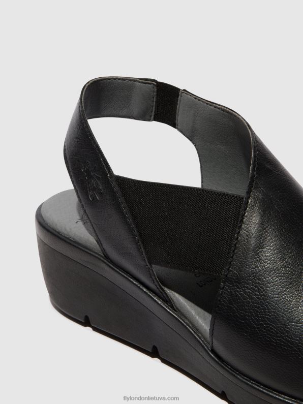 elastiniai sandalai nily940 moterys Fly London 4H288482 juodas