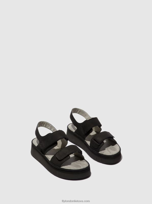 sandalai su nugara cori377 moterys Fly London 4H288579 juodas