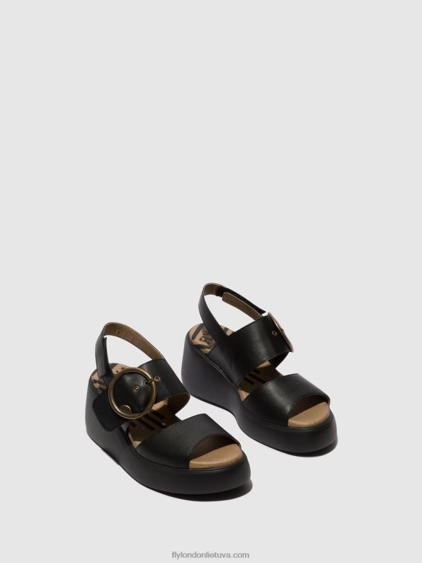 sandalai su nugara digo939 moterys Fly London 4H288464 juodas