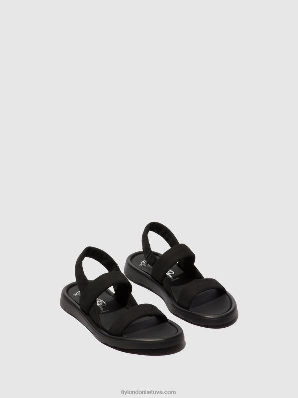 sandalai su nugara tera873 moterys Fly London 4H288538 juodas