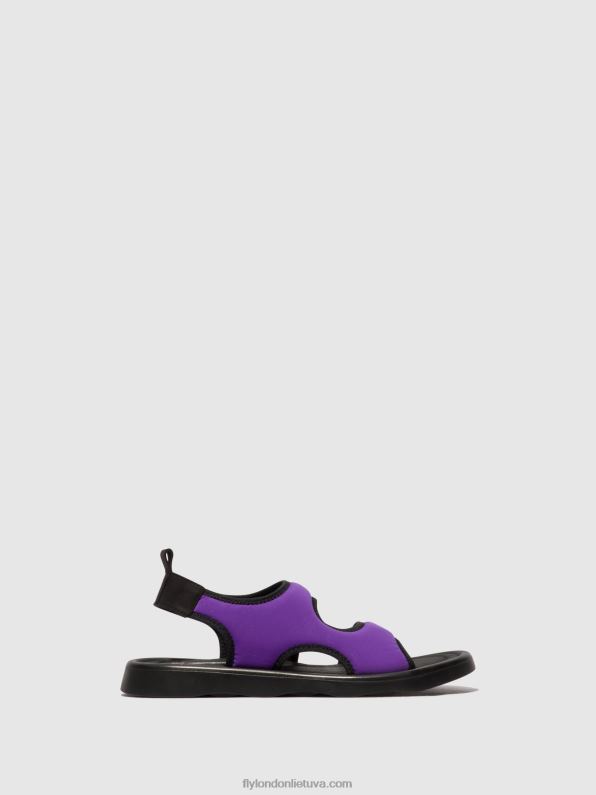 sandalai su nugara treq930 moterys Fly London 4H288452 altas/juodas