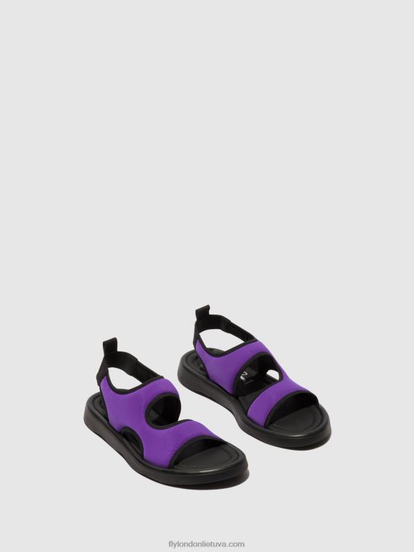 sandalai su nugara treq930 moterys Fly London 4H288452 altas/juodas