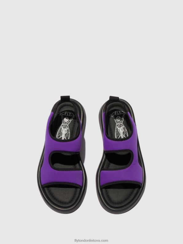 sandalai su nugara treq930 moterys Fly London 4H288452 altas/juodas