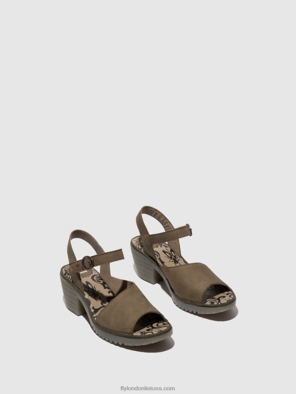 sandalai su nugara wely439 moterys Fly London 4H288443 chaki