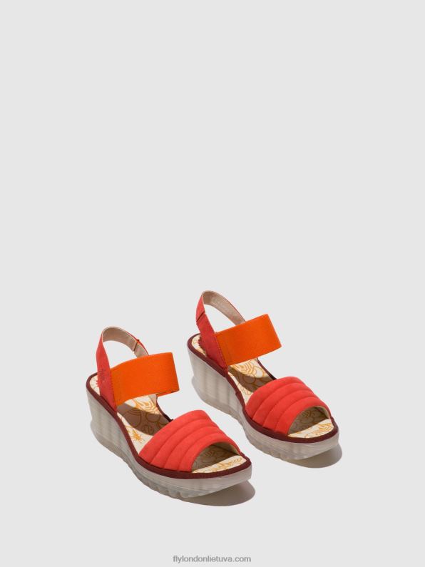 sandalai su nugara yiko414 moterys Fly London 4H288434 velnias raudonas