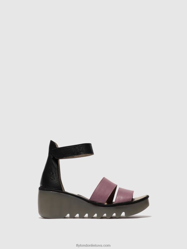 sandalai su petnešėlėmis bono290 moterys Fly London 4H288389 violetinė/juoda
