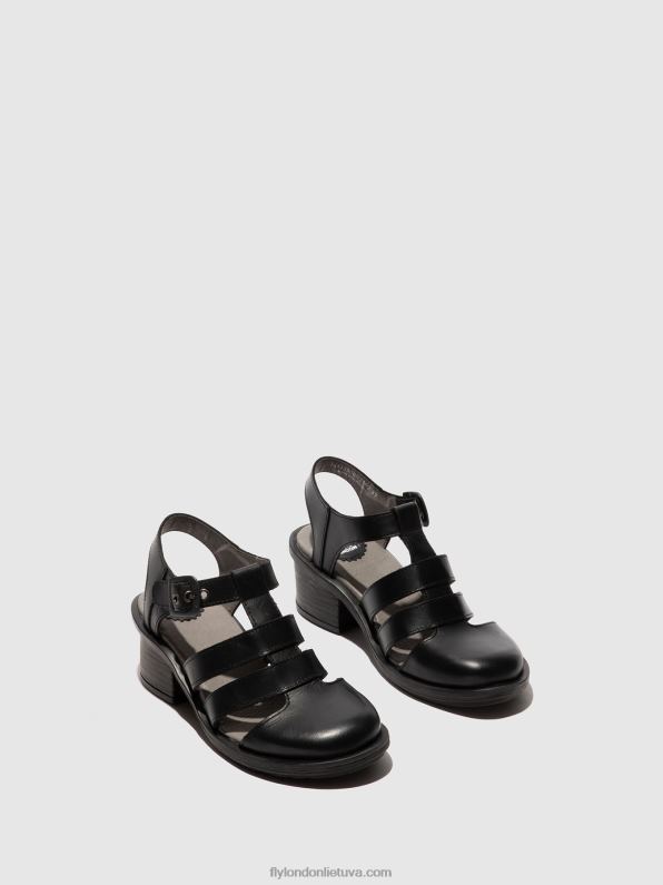 t formos sandalai cahy195 moterys Fly London 4H288420 juodas