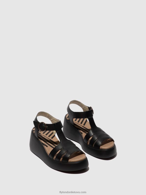 t formos sandalai duma955 moterys Fly London 4H288413 juodas
