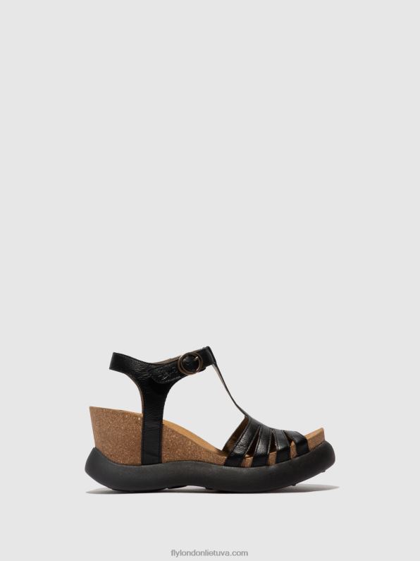 t formos sandalai, eisena959 moterys Fly London 4H288408 juodas