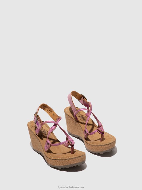 t formos sandalai gosh moterys Fly London 4H288518 rožinis