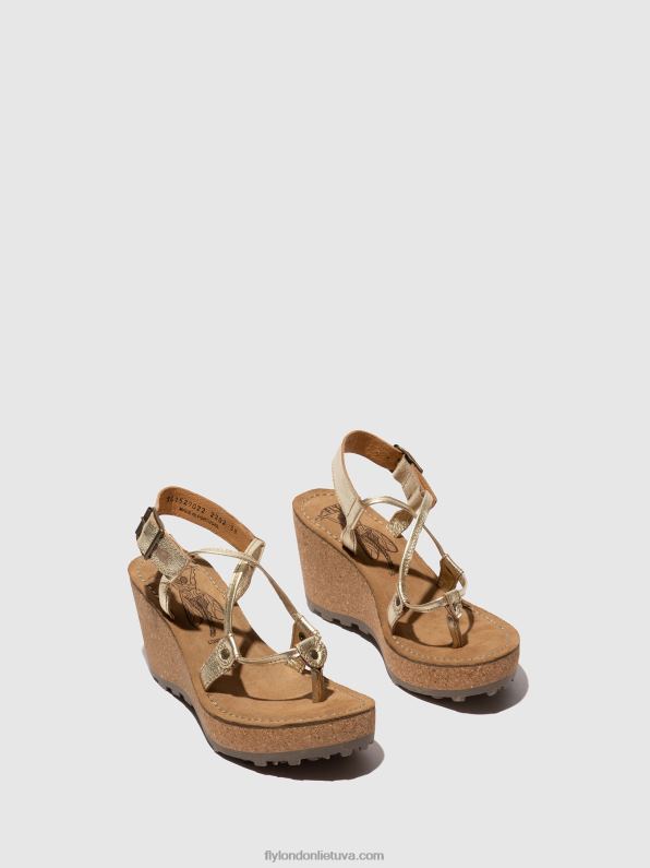 t formos sandalai gosh moterys Fly London 4H288521 auksas