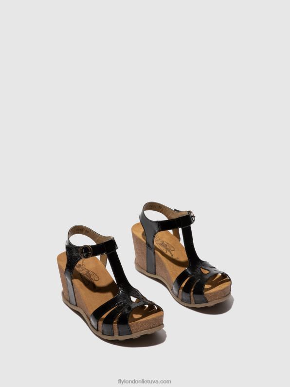 t formos sandalai gumy777 moterys Fly London 4H288610 liukso juoda