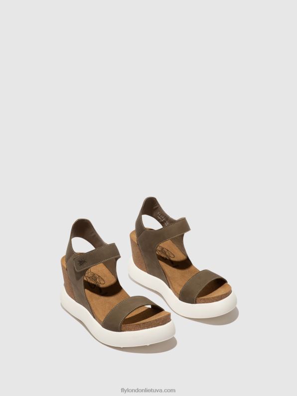 velcro sandalai gogo967 moterys Fly London 4H288398 chaki
