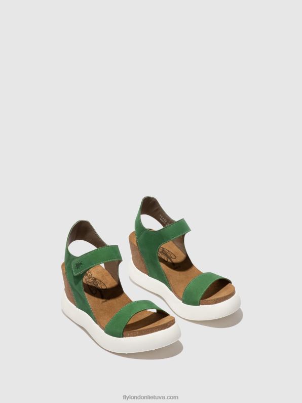 velcro sandalai gogo967 moterys Fly London 4H288399 laimo žalia