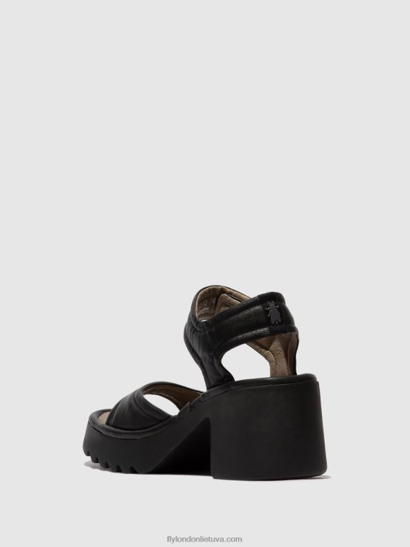 velcro sandalai mank433 moterys Fly London 4H288401 juodas