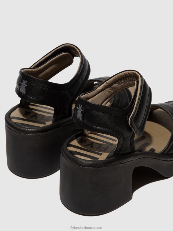 velcro sandalai mank433 moterys Fly London 4H288401 juodas