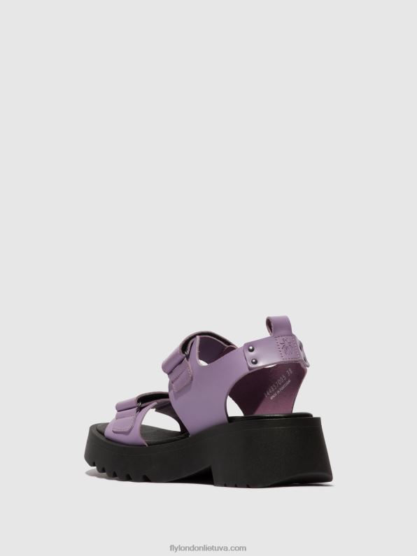 velcro sandalai meka857 moterys Fly London 4H288393 violetinė