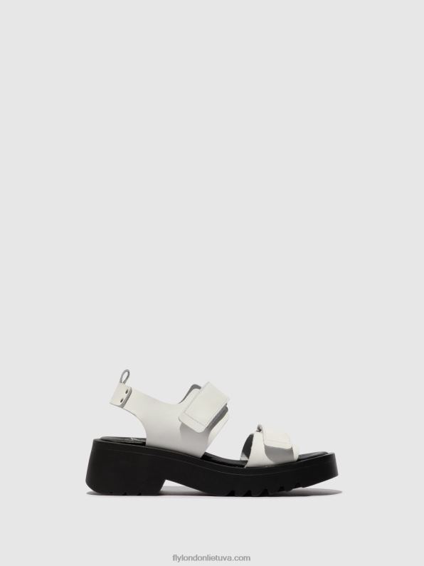 velcro sandalai meka857 moterys Fly London 4H288532 balkšvas
